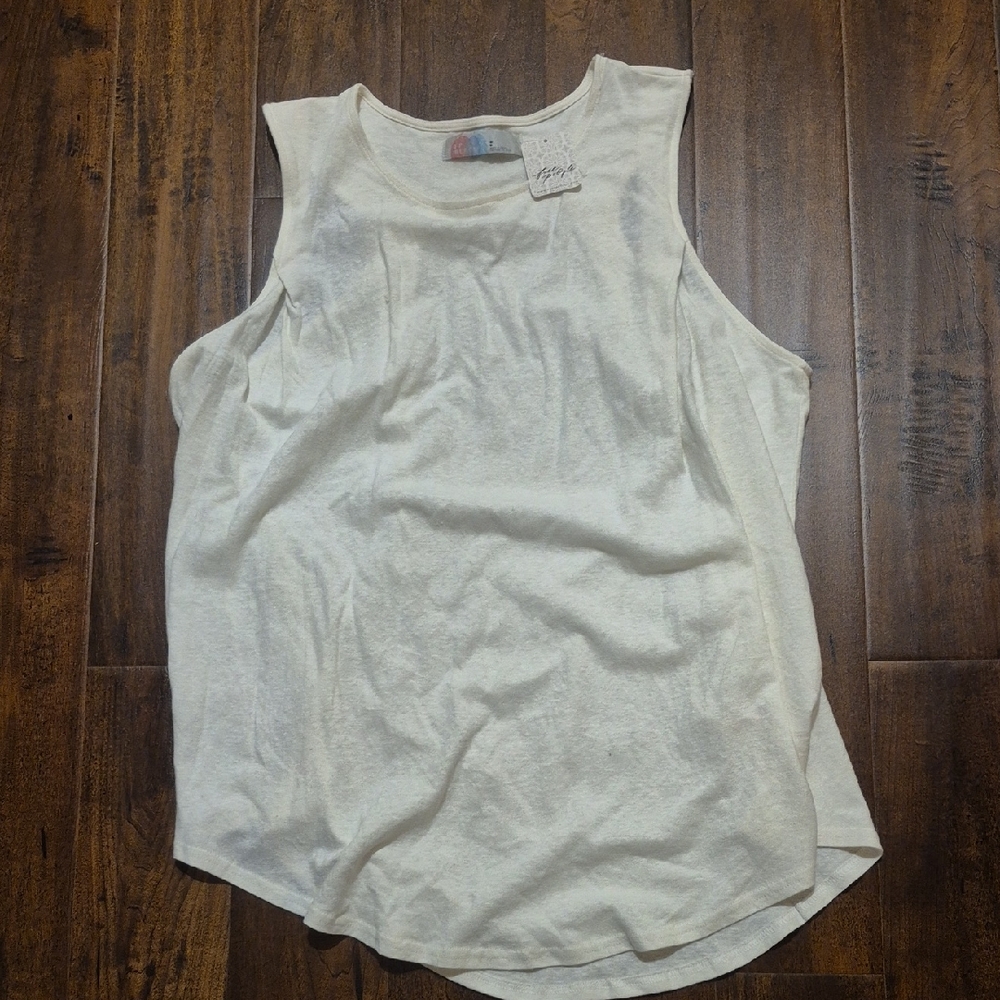 Free People Cream Muscle Tee